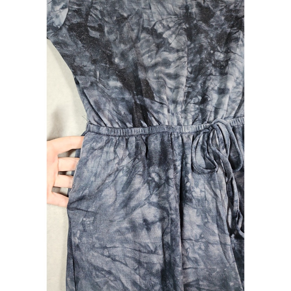 Fraiche By J Womens Dark Blue Tie Dye Long Sleeve Jumpsuit Size Large NWT - Picture 5 of 11